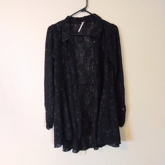 Free People Black Lace Heather Tunic Size S - Picture 3 of 8